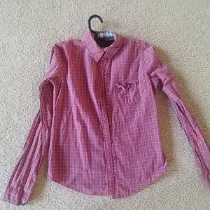 Plaid, long sleeve, button up shirt
